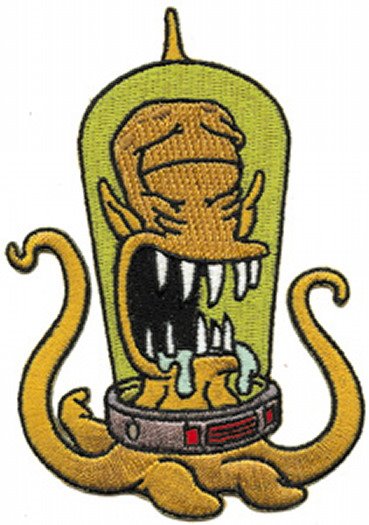 The Simpsons Drooling Kang Alien Figure Embroidered Patch, NEW UNUSED