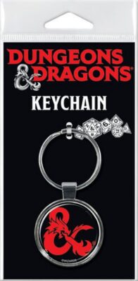 Dungeons & Dragons Ampersand Dragon Logo Round Metal Key Chain NEW UNUSED