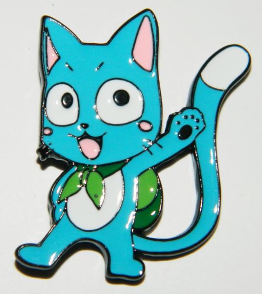 AYE! Happy Exceed Blue Cat Fairy Tail Edens Zero Anime Manga Metal Enamel Pin