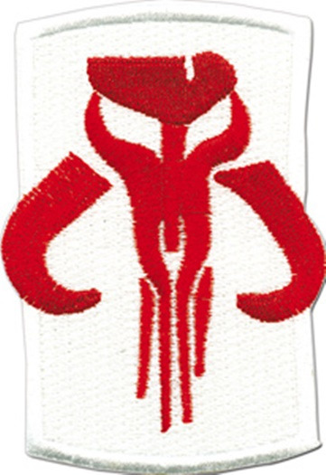 Star Wars Boba Fett Mandalorian Armor Logo Embroidered Patch, NEW UNUSED