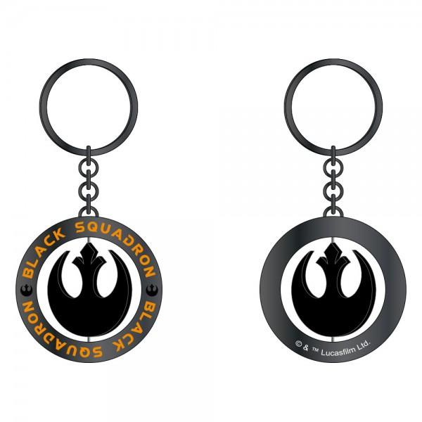 Star Wars Black Squadron Spinner Rebel Logo Metal Keychain, 2016 NEW UNUSED