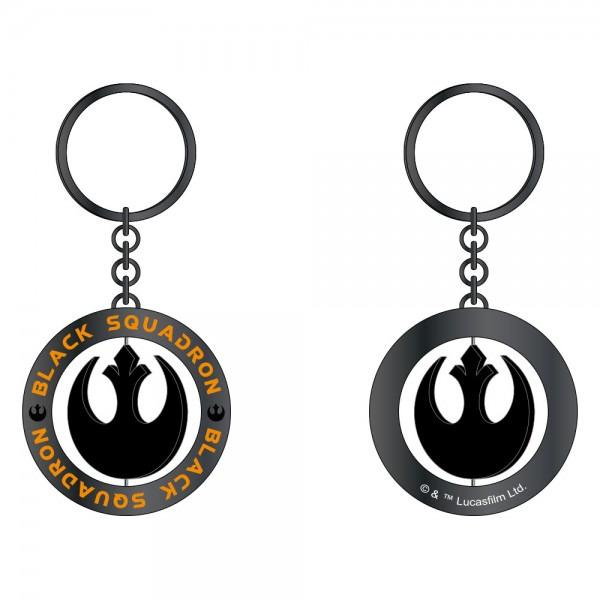 Star Wars Black Squadron Spinner Rebel Logo Metal Keychain, 2016 NEW UNUSED picture