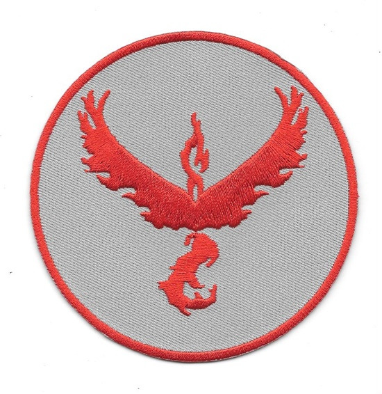 Pokemon Go Game Team Valor Logo 3.5" Round Embroidered Patch, NEW UNUSED