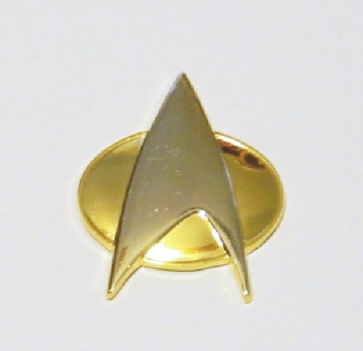NEW UNUSED Star Trek Voyager Half Size Communicator Cloisonne Pin 
