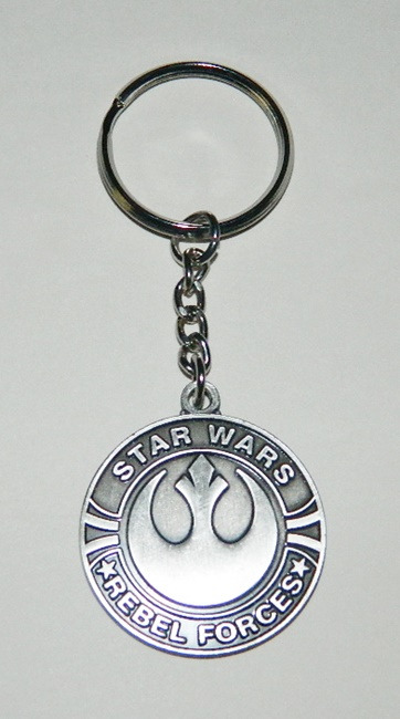 Classic Star Wars Rebel Forces Antique Grey Metal Key Chain 1995 NEW UNUSED picture