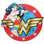 Wonder Woman Figure and WW Logo Cordless Wall Clock 13.75"Diameter NEW SEALED