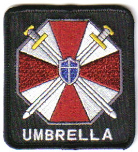 Resident Evil Umbrella Corporation Logo and Name Embroidered Patch, NEW UNUSED