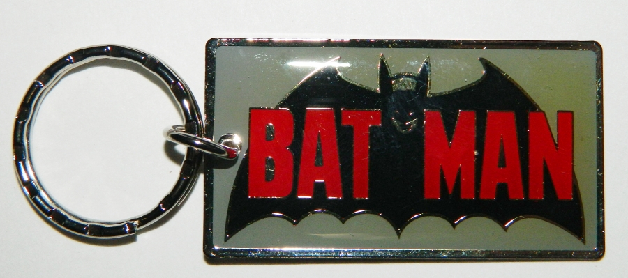 DC Comics Batman Comic Book Cover Logo Metal Enamel Key Chain 1982 NEW UNUSED picture
