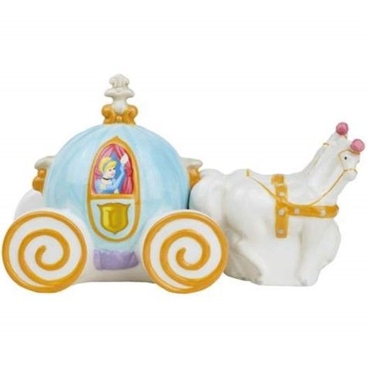 Walt Disney's Cinderella's Carriage Ceramic Salt and Pepper Shakers, NEW UNUSED