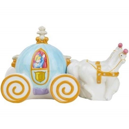 Walt Disney's Cinderella's Carriage Ceramic Salt and Pepper Shakers, NEW UNUSED picture