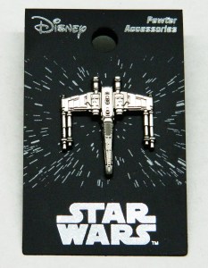 Classic Star Wars X-Wing Fighter 3D Image Die-Cut Pewter Metal Pin NEW UNUSED picture