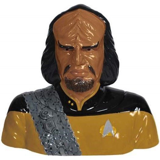 Star Trek The Next Generation Lieutenant Worf Bust Ceramic Cookie Jar NEW UNUSED picture