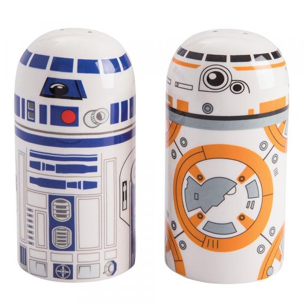 Star Wars R2-D2 and BB-8 Sculpted Ceramic Salt and Pepper Shakers Set NEW