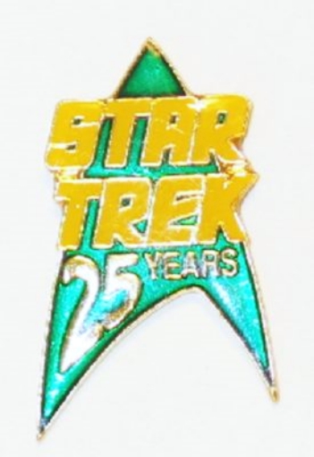 Star Trek 25th Anniversary Green Command Logo and Name Metal Enamel Pin 1991 NEW