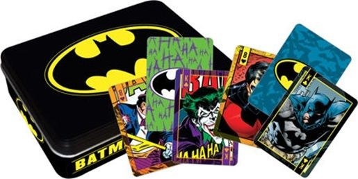 DC Comics Batman Tin Box Set of 2 Illustrated Playing Cards Decks, NEW SEALED picture