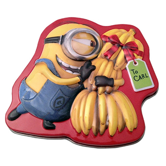 Despicable Me Minions Best Gift Ever Banana Candy in Embossed Metal Tin, NEW