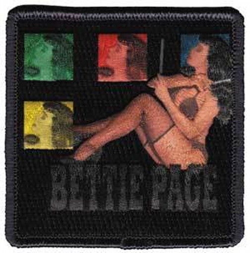 Bettie Page Face In Squares Embroidered Pin-UP Patch, NEW UNWORN