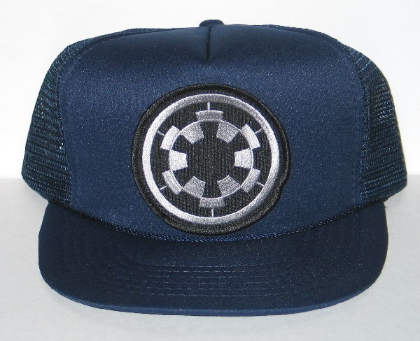 Star Wars Imperial Empire Logo Embroidered Patch on a Black Baseball Cap Hat NEW picture