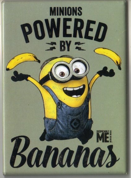 Despicable Me Movie Dave, Minions Powered By Bananas Refrigerator Magnet, NEW