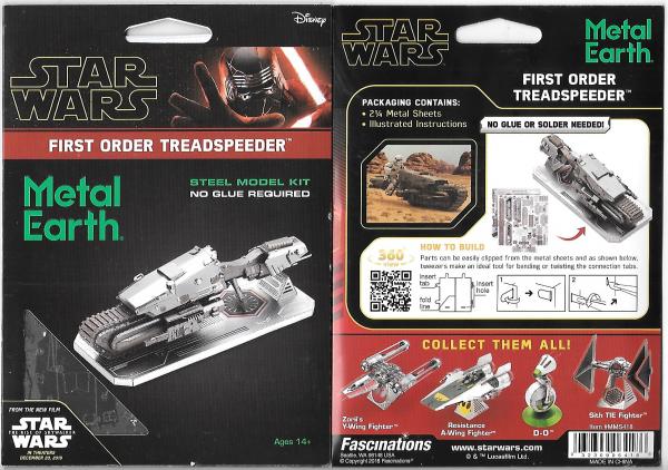 Star Wars First Order Treadspeeder Metal Earth 3D Laser Cut Steel Model Kit NEW