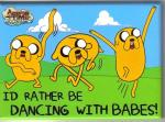 Adventure Time Jake I'd Rather Be Dancing With Babes! Refrigerator Magnet UNUSED