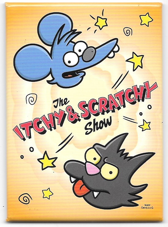 The Simpsons The Itchy Scratchy Show Logo Refrigerator Magnet NEW