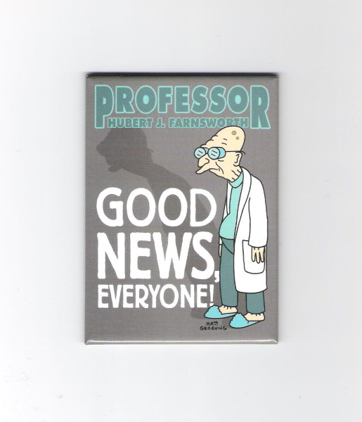 Futurama TV Series Professor Hubert J. Farnsworth Refrigerator Magnet, UNUSED picture