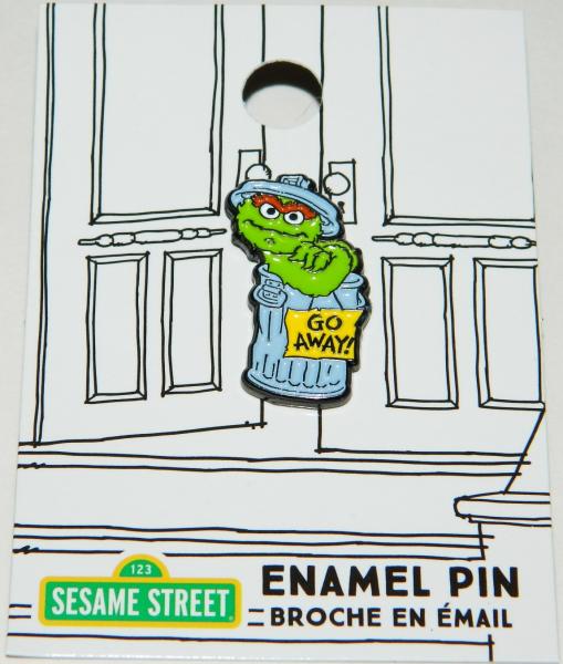 Sesame Street TV Show Oscar the Grouch in a Trashcan Metal Enamel Pin NEW UNUSED