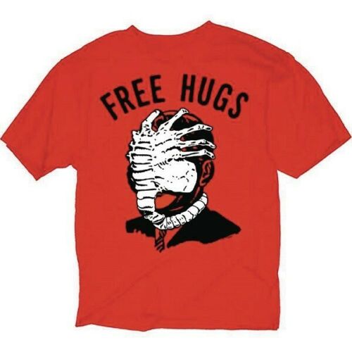 Alien Movies Face Hugger Art FREE HUGS Adult T-Shirt picture