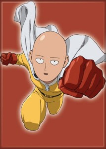 One Punch Man Anime Saitama Figure On Red Refrigerator Magnet NEW UNUSED picture