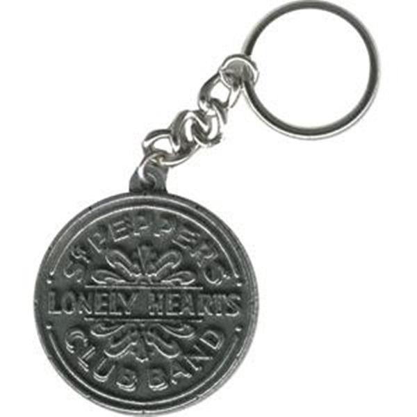 The Beatles Sgt. Peppers Drum Antique Metal Keychain, NEW UNUSED picture