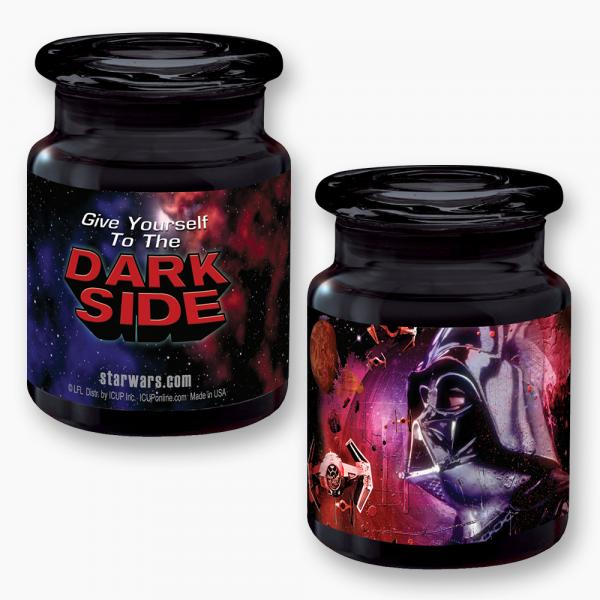 Star Wars Darth Vader Dark Side Black Apothecary Style Glass Jar with Lid UNUSED picture