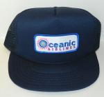 Lost TV Series Oceanic Airlines Uniform Chest Patch on a Blue Baseball Cap Hat