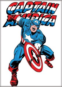 Marvel Comics Captain America Running Under His Name Refrigerator Magnet UNUSED