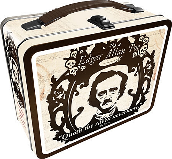 Edgar Allen Poe Gothic Style Image Carry All Tin Tote Lunchbox NEW UNUSED