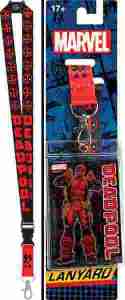 Marvels Deadpool Name and Eye Logos Lanyard with Logo Badge Holder NEW UNUSED