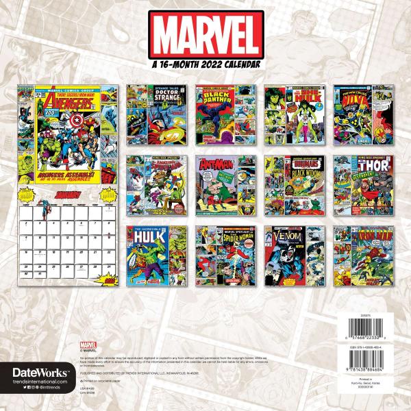 Marvel Comics Heroes Comic Book Art 16 Month 2022 Wall Calendar NEW SEALED picture