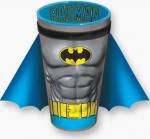 Batman Molded Chest Image with Cape 16 Ounce Clear Pint Glass NEW UNUSED