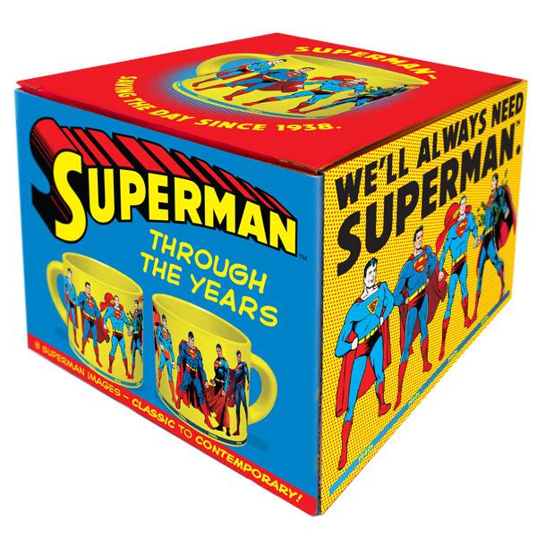 DC Comics Superman Art Through The Years 14 oz Ceramic Coffee Mug NEW UNUSED