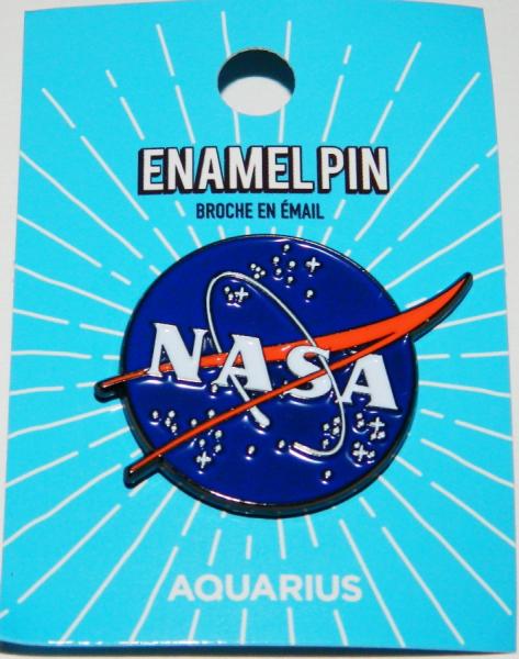 NASA US Space Agency Large Logo Metal Enamel Ridged Pin NEW UNUSED