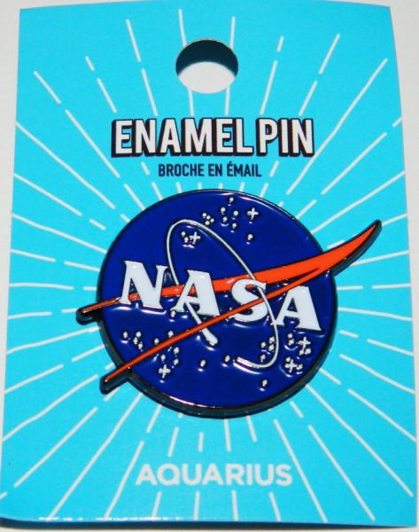 NASA US Space Agency Large Logo Metal Enamel Ridged Pin NEW UNUSED picture