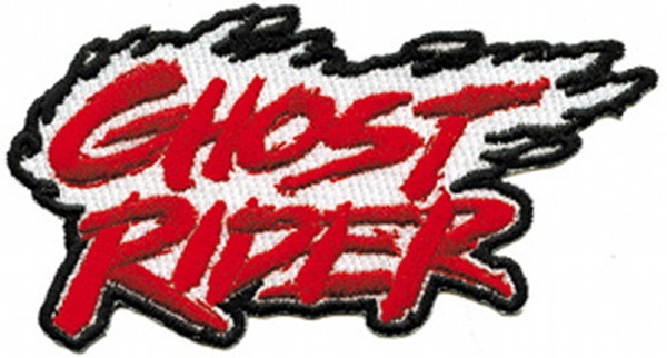 Marvel Comics Ghost Rider Flaming Logo Name Embroidered Patch, NEW UNUSED picture