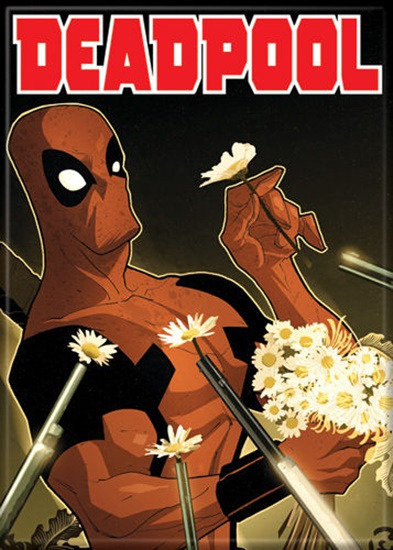 Marvel Comics Deadpool Smelling the Flowers Comic Art Refrigerator Magnet NEW picture