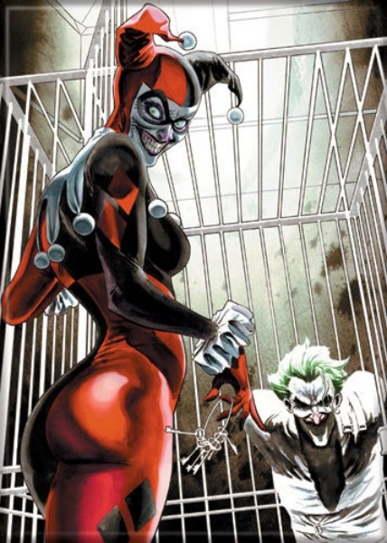DC Comics Harley Quinn With The Joker In A Cage Refrigerator Magnet NEW UNUSED