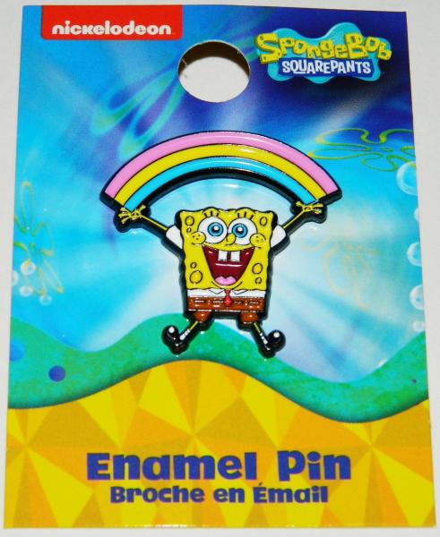 SpongeBob SquarePants TV Series Holding A Rainbow Enamel Metal Pin NEW UNUSED picture