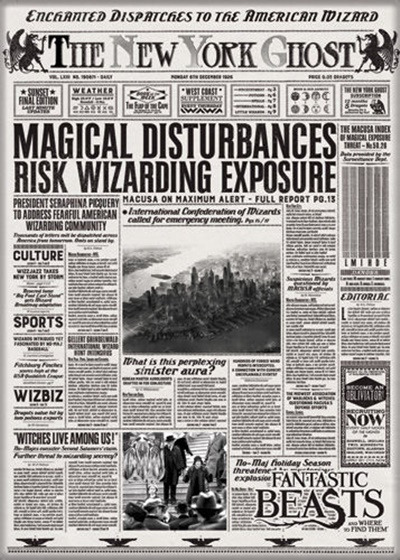 Fantastic Beasts Movie NY Ghost Newspaper Refrigerator Magnet Harry Potter NEW picture