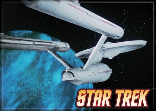 Star Trek: The Original Series Enterprise on a Blue Background Magnet NEW