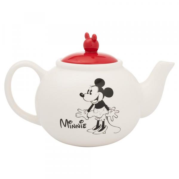 Walt Disney Classic Mickey and Minnie 44 oz Sculpted Ceramic Teapot UNUSED BOXED picture