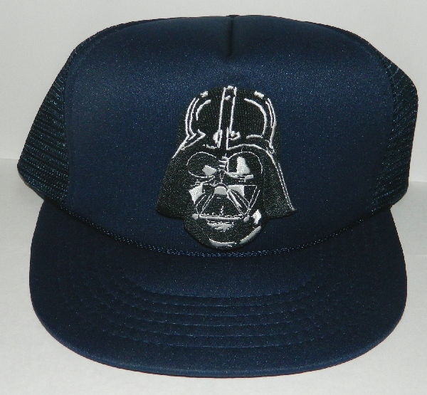 Star Wars Darth Vader Head & Mask Embroidered Patch on a Black Baseball Cap Hat