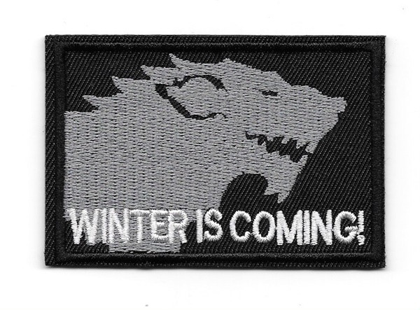 Game of Thrones Stark Direwolf Winter Is Coming Embroidered Patch, NEW UNUSED picture